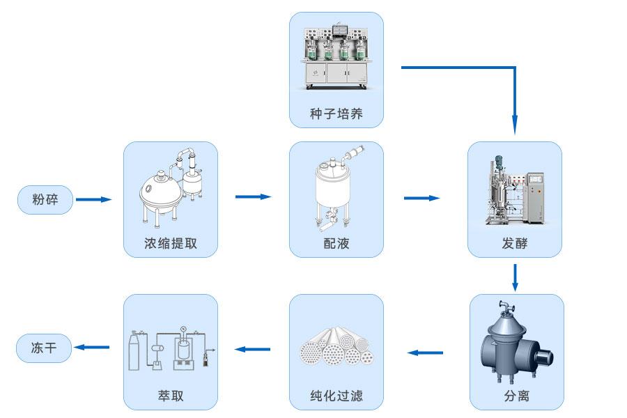 生物发酵提取流程图